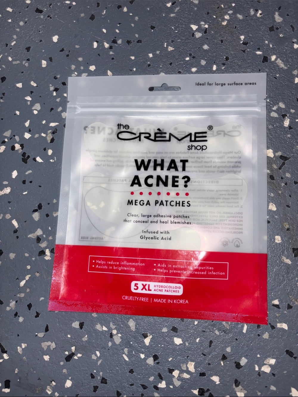 The Crème Shop What Acne? Mega Patches – Clear with Red Accent